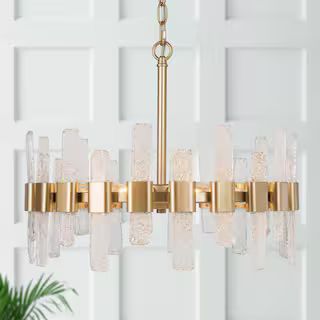 Uolfin Modern Gold Kitchen Island Chandelier, Eicy 6-Light Minimalist Round Ceiling Light with Ic... | The Home Depot