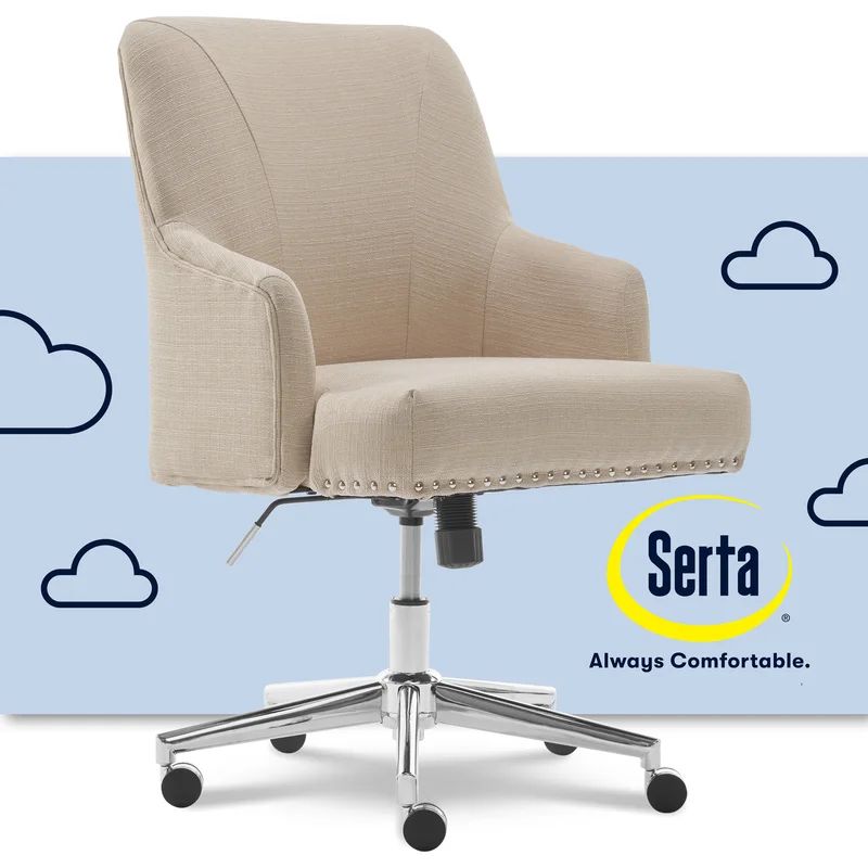 Serta Leighton Home Office Chair with Memory Foam and Stainless-Steel Base | Wayfair North America