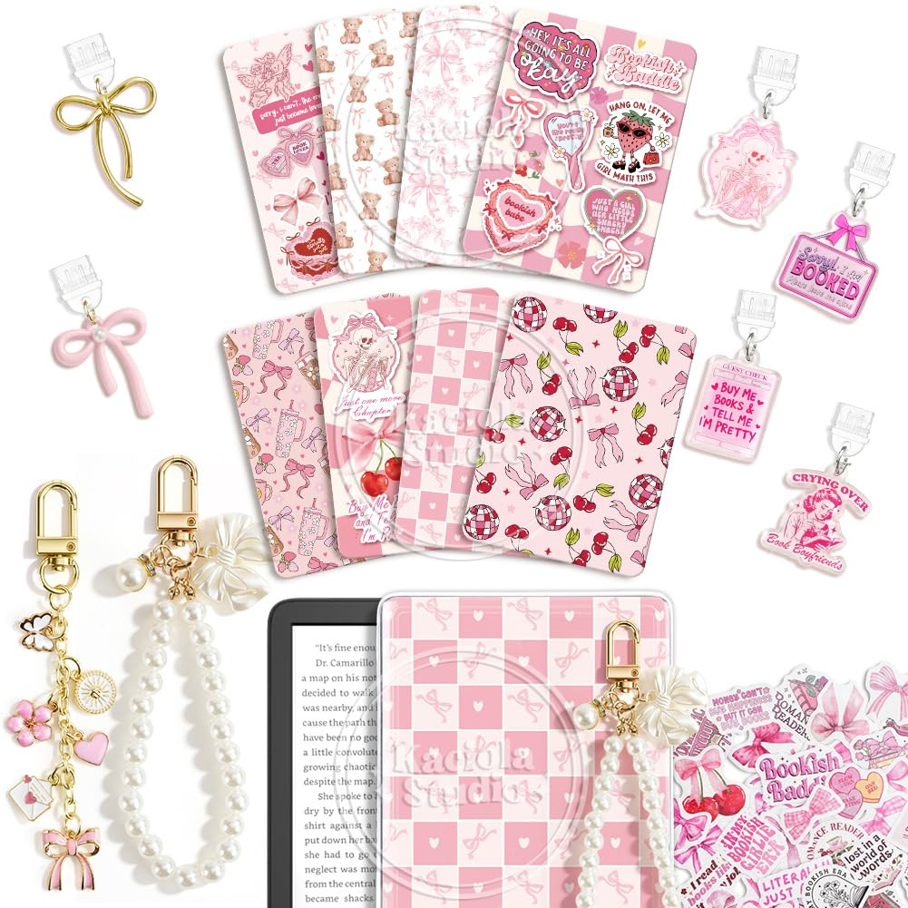 8PCS Inserts Set for E-reader, 6 Type C Charms and 2 Charm Chain with 50PCS Stickers for E-reader... | Amazon (US)