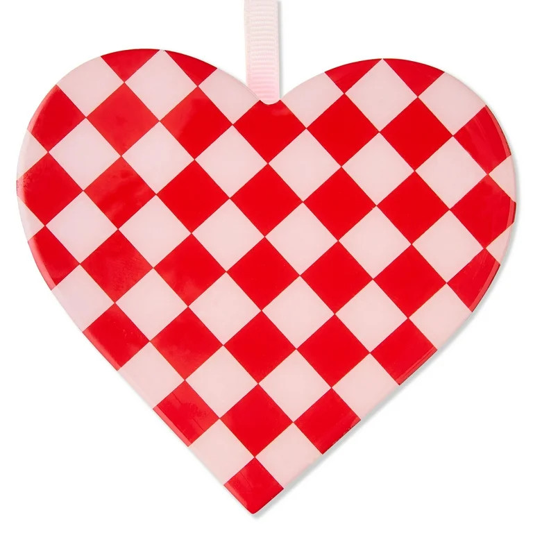Checkered Heart Hanging Decoration, Red and Pink, 6.5", Valentine's Day by Way To Celebrate | Walmart (US)
