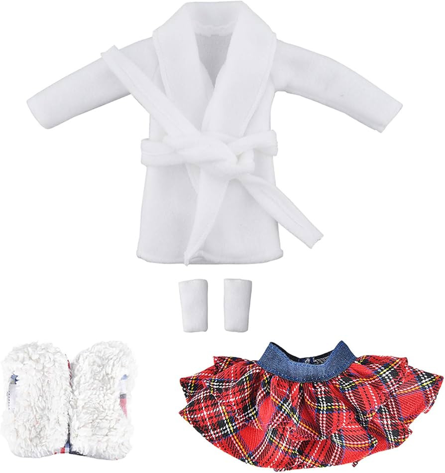 YAMASO Santa Clothing for Doll (Fluffy Vest+ Plaid Skirt + Bathrobe) | Amazon (US)