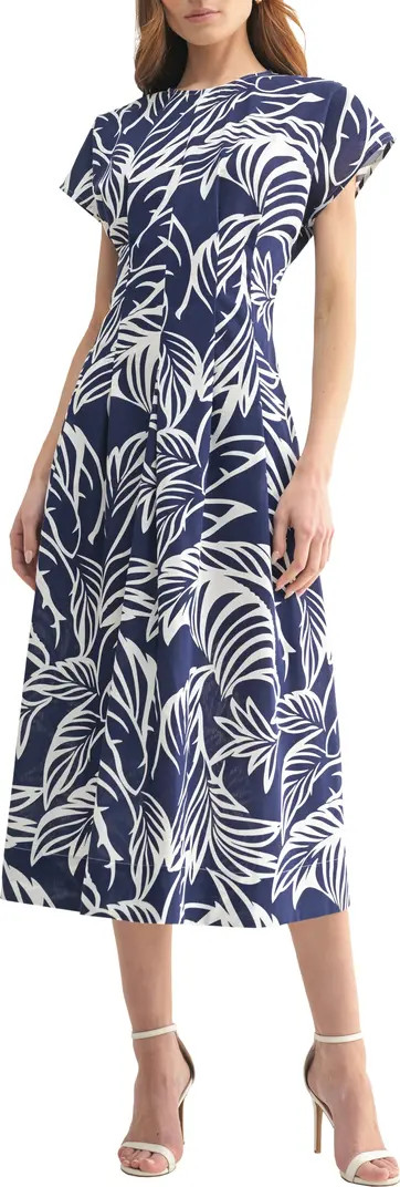 Mila Mae Cap Sleeve Fit and Flare Midi Dress | Nordstromrack | Nordstrom Rack