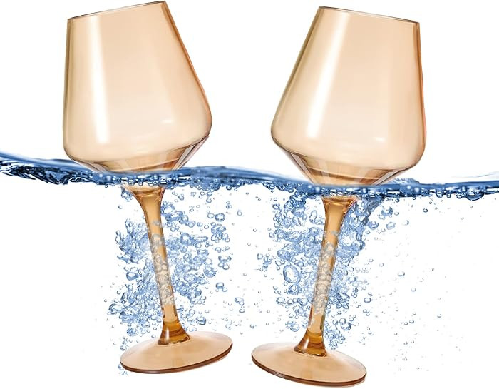 Floating Wine Glasses for Pool (18 Oz | Set of 2) - Wine Glass Set That Float | Shatterproof Pool... | Amazon (US)
