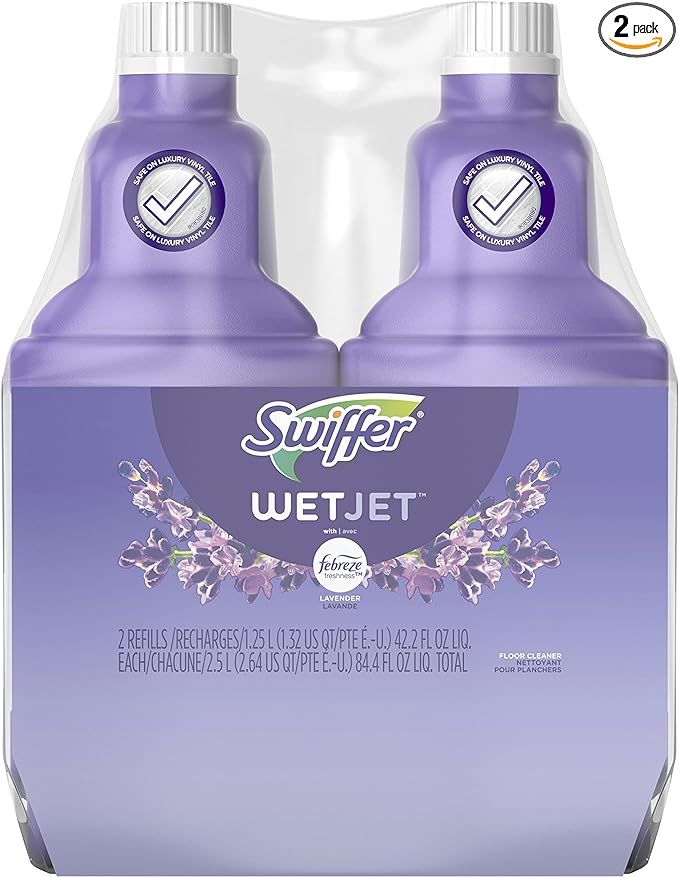 Swiffer WetJet Multi-Purpose Floor Cleaner Solution with Febreze Refill, Lavender Scent, 1.25 Lit... | Amazon (US)