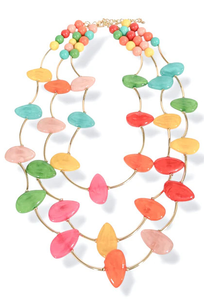 No More Problems Multi Color Beaded Necklace | The Willow Tree