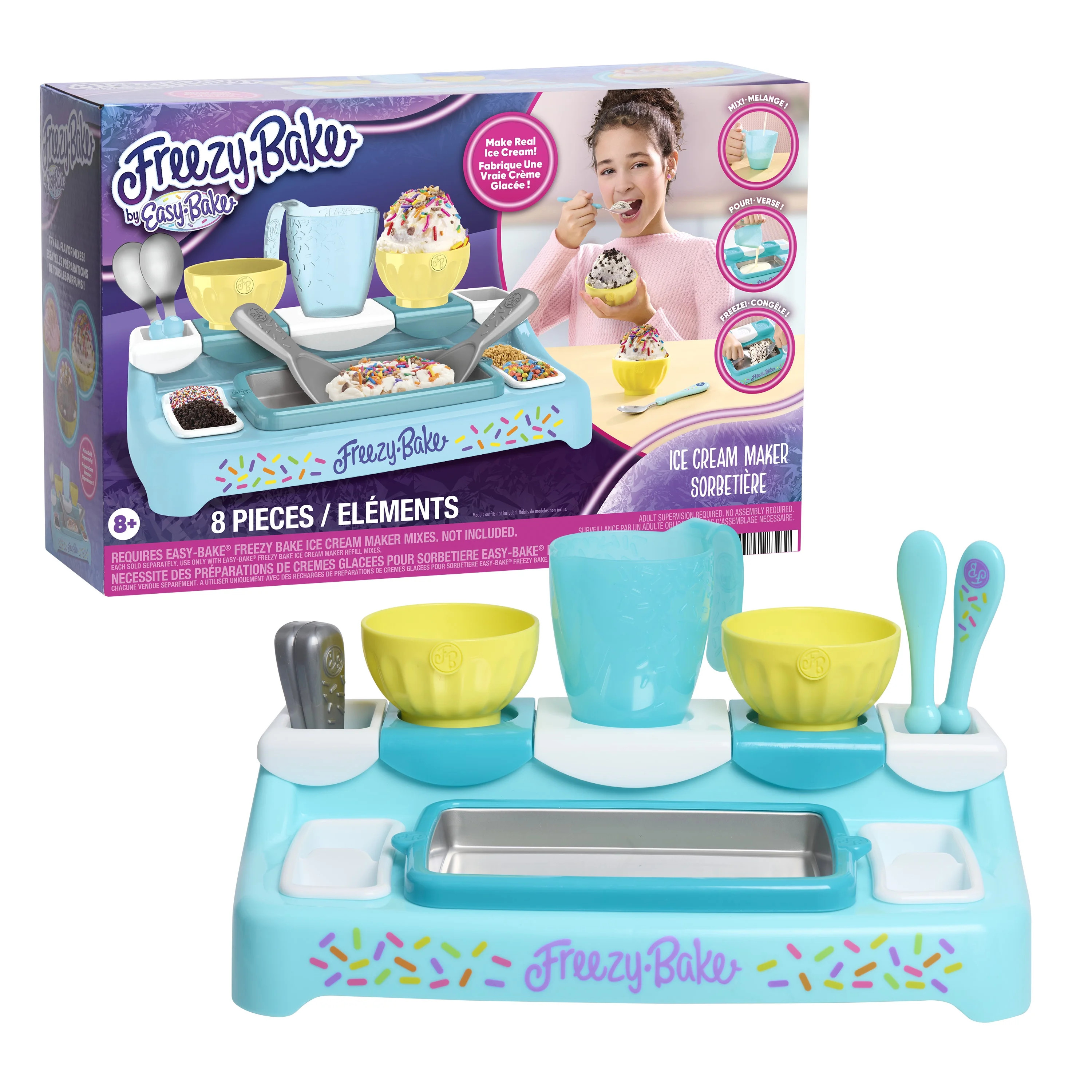 Easy Bake Freezy Bake Ice Cream Maker Toy, Plastic Kitchen Playset for Kids Ages 8 and up | Walmart (US)