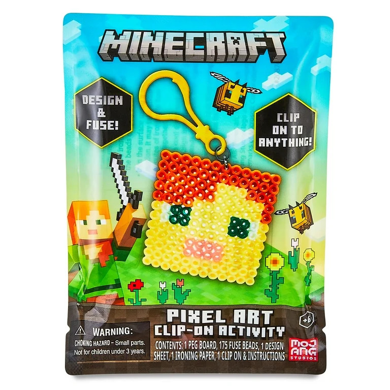 Way To Celebrate Minecraft Pixel Art Clip on Activity, Easter Party Favor, Plastic Beads | Walmart (US)