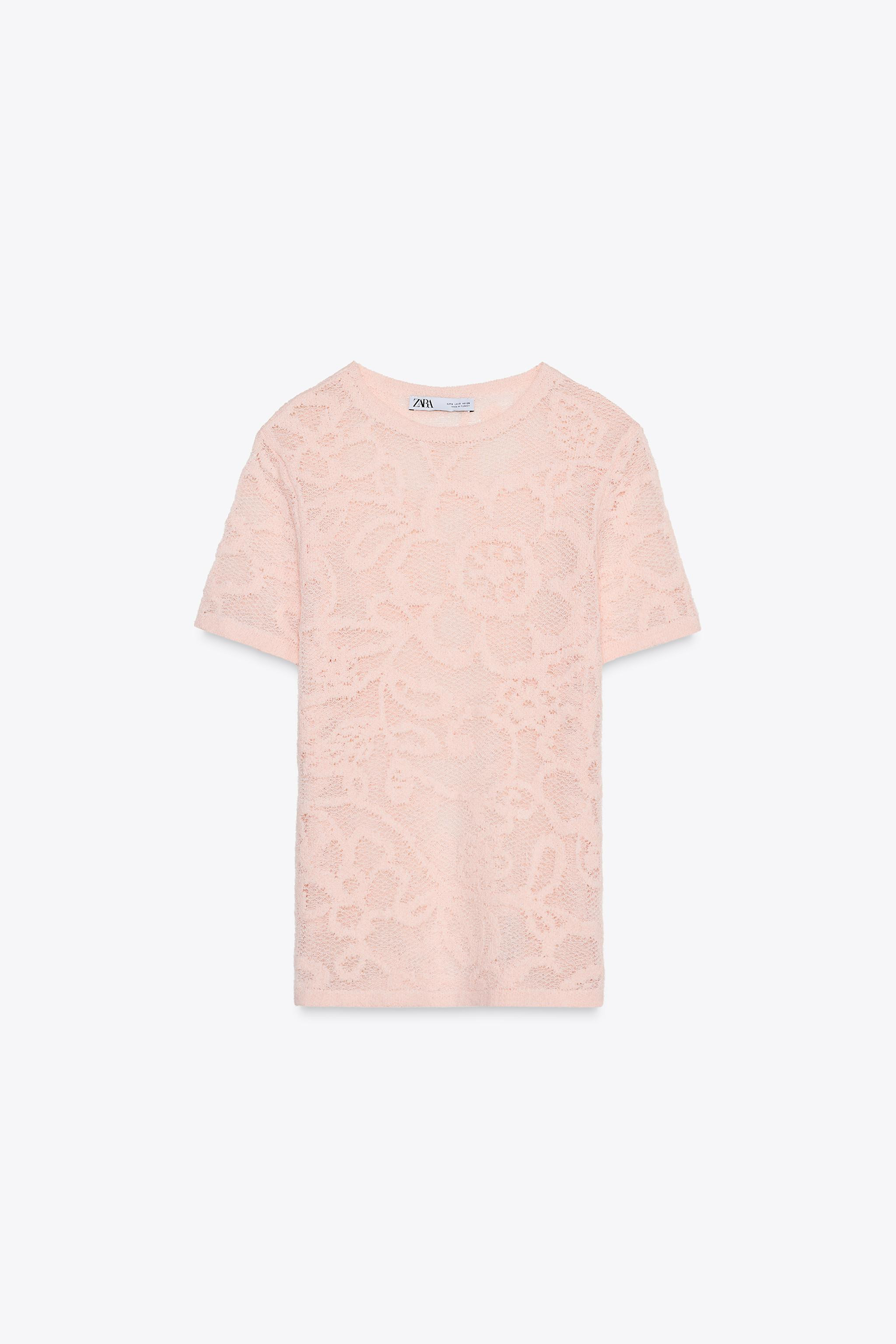 FLORAL TEXTURED KNIT TOP | Zara US