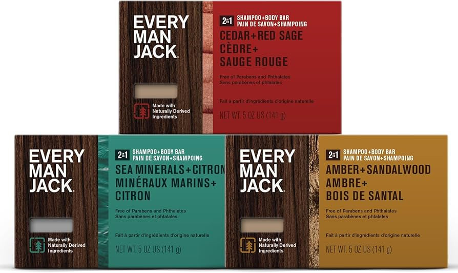 Every Man Jack Mens Bar Soap Variety Pack - Wash and Shampoo for All Skin and Hair Types - Ultra ... | Amazon (US)