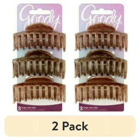 (2 pack) Goody Suzy Claw Clips - Goody Set Of 3 Suzy large Claw Clips In Brown Shades | Walmart (US)