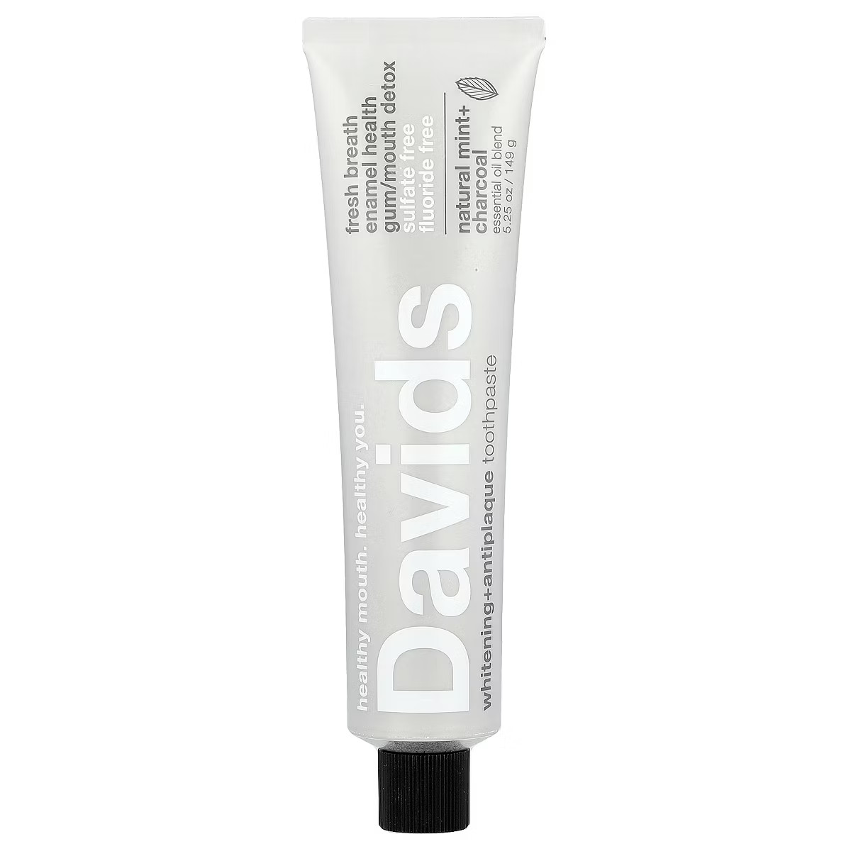 Davids Whitening + Antiplaque Toothpaste, Natural Mint + Charcoal , 5.25 oz (149 g) | Target
