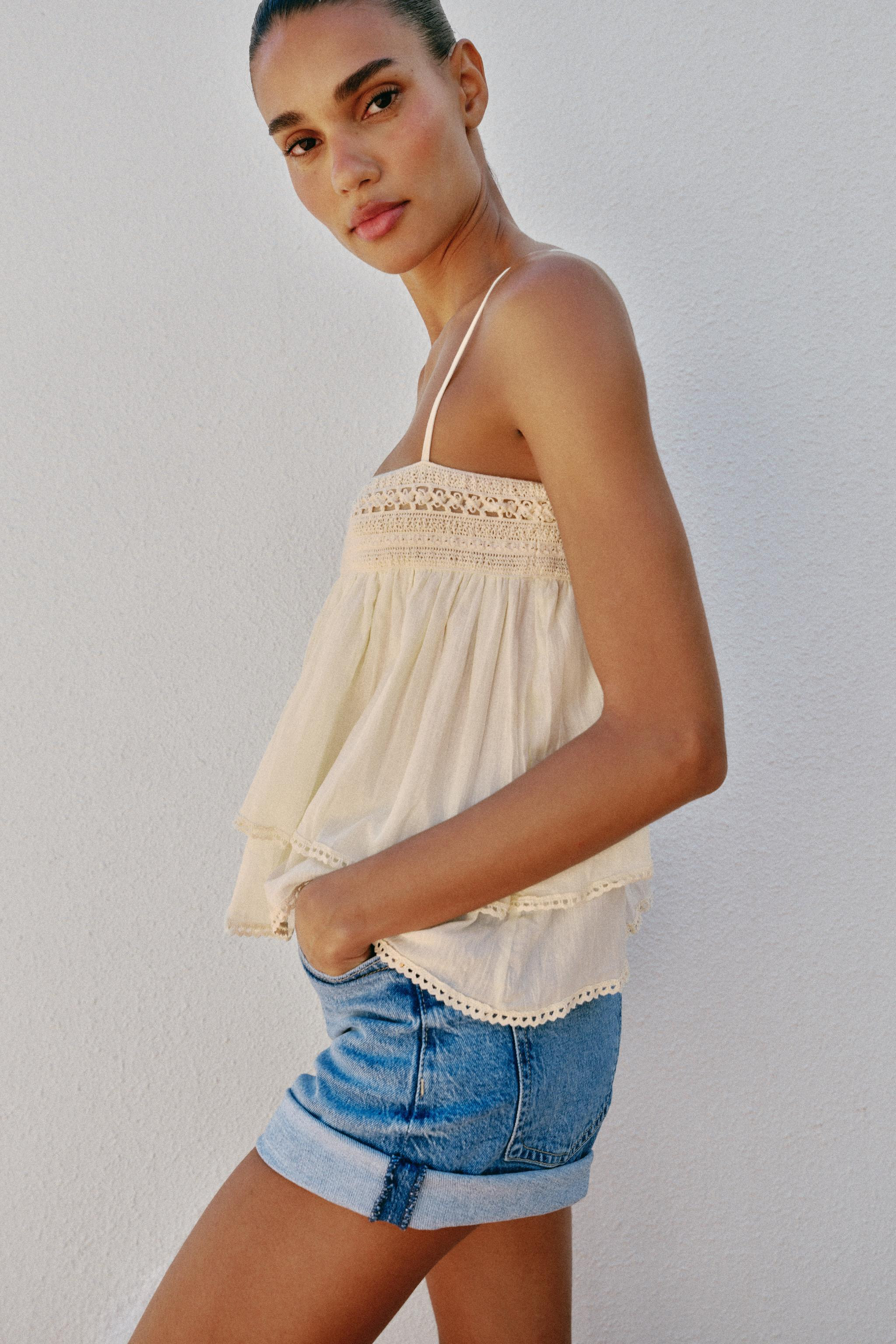 ROMANTIC STRAPPY TOP | Zara UK