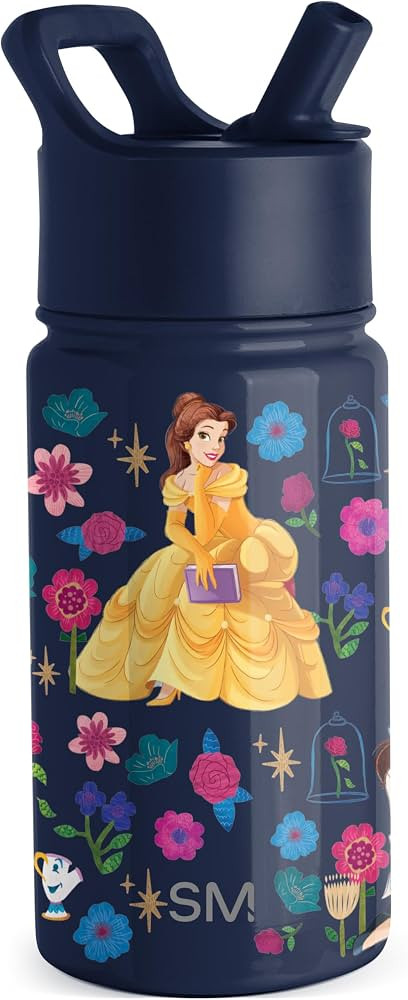 Simple Modern Kids Summit Water Bottle with Straw Lid | Disney Princess Belle 14oz Stainless Stee... | Amazon (US)