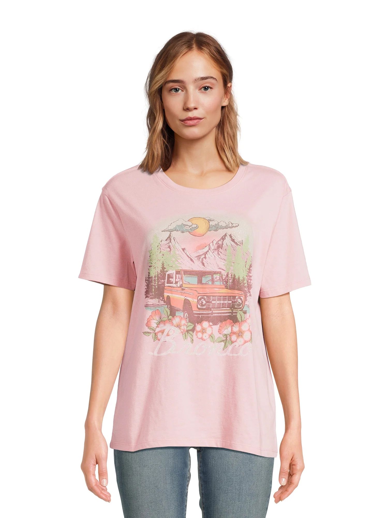 Time And Tru Women's Ford Bronco Graphic Tee with Short Sleeves, Sizes S-XXXL | Walmart (US)