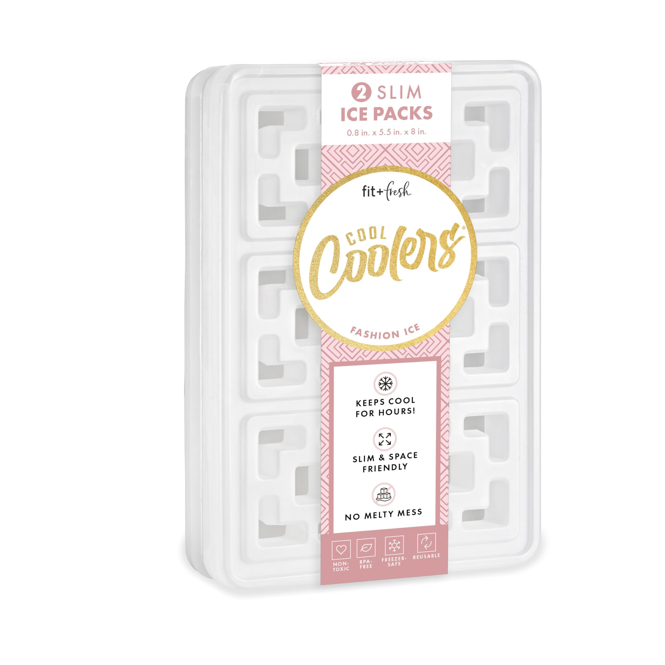 Cool Coolers XL Fashion Ice by Fit & Fresh, 2pk Ice Blocks for Lunchboxes, Quick Freeze, Space Sa... | Amazon (US)