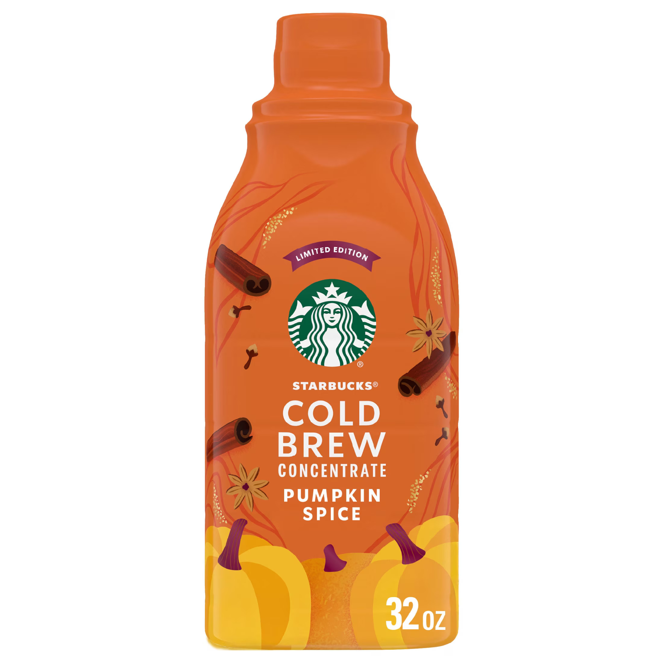 Starbucks Pumpkin Spice Cold Brew Coffee Concentrate, Cold Brew Concentrate Liquid 32 fl oz | Walmart (US)