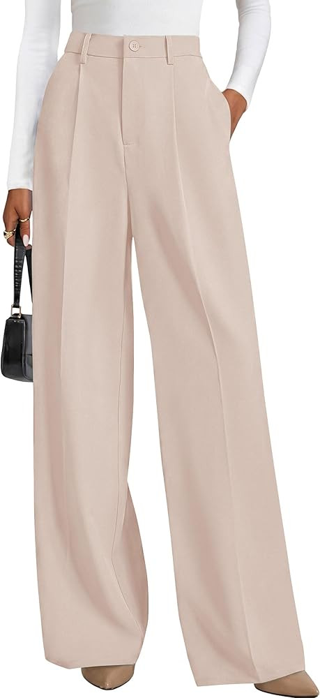PRETTYGARDEN Wide Leg Pants for Women Trendy 2026 Fall High Waisted Business Casual Outfits Work ... | Amazon (US)