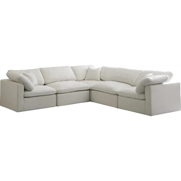 CREAM Velvet Cloud 5C Modular Down Filled Reversible Sectional Soflex Modern | Walmart (US)