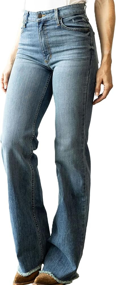 Kimes Ranch Women's Olivia Casual Western High Rise Waist Stove Pipe & Wide Leg Raw Hem Light Was... | Amazon (US)