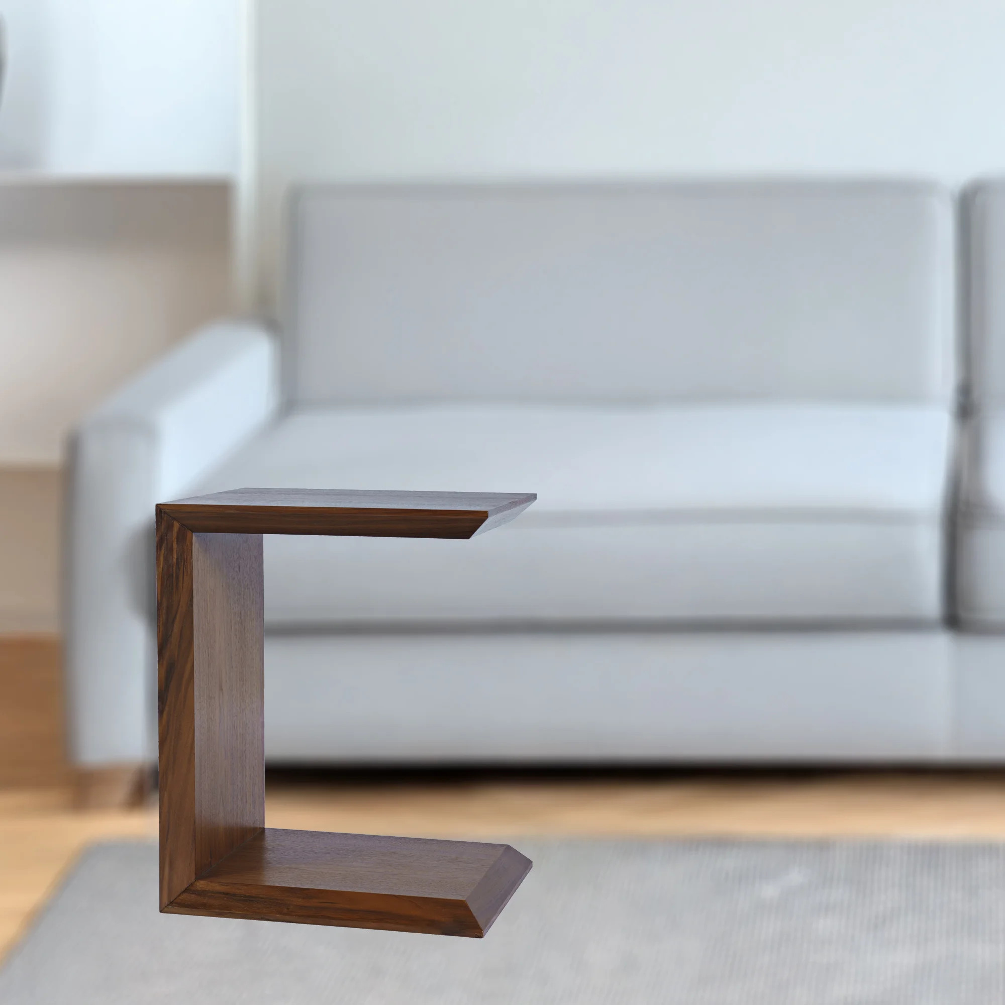 Bilal Modern Beveled Angle Wood Accent End C-Table - Walnut | Wayfair North America
