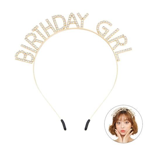 Birthday Girl Tiara and Headband, Princess Crown for Women's Happy Birthday Decoration | Amazon (US)