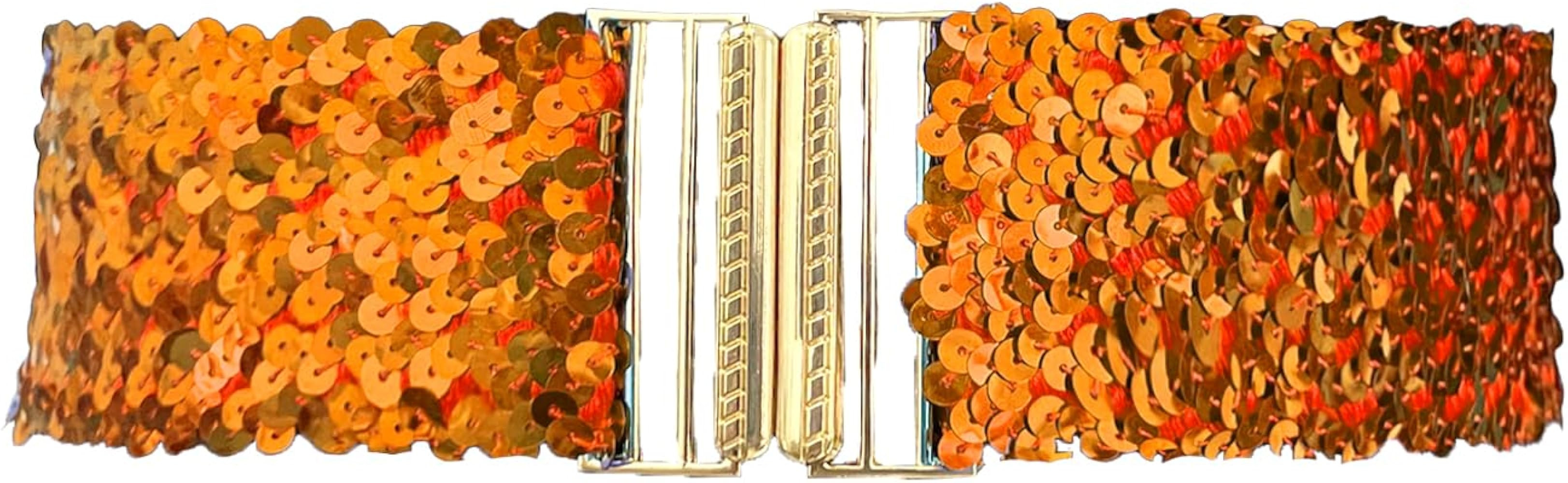 Cotim Coyin Sequins Belts for Women, Glitter Rhinestone Skinny Belts Sparkly Bling Belt for Dress... | Amazon (US)