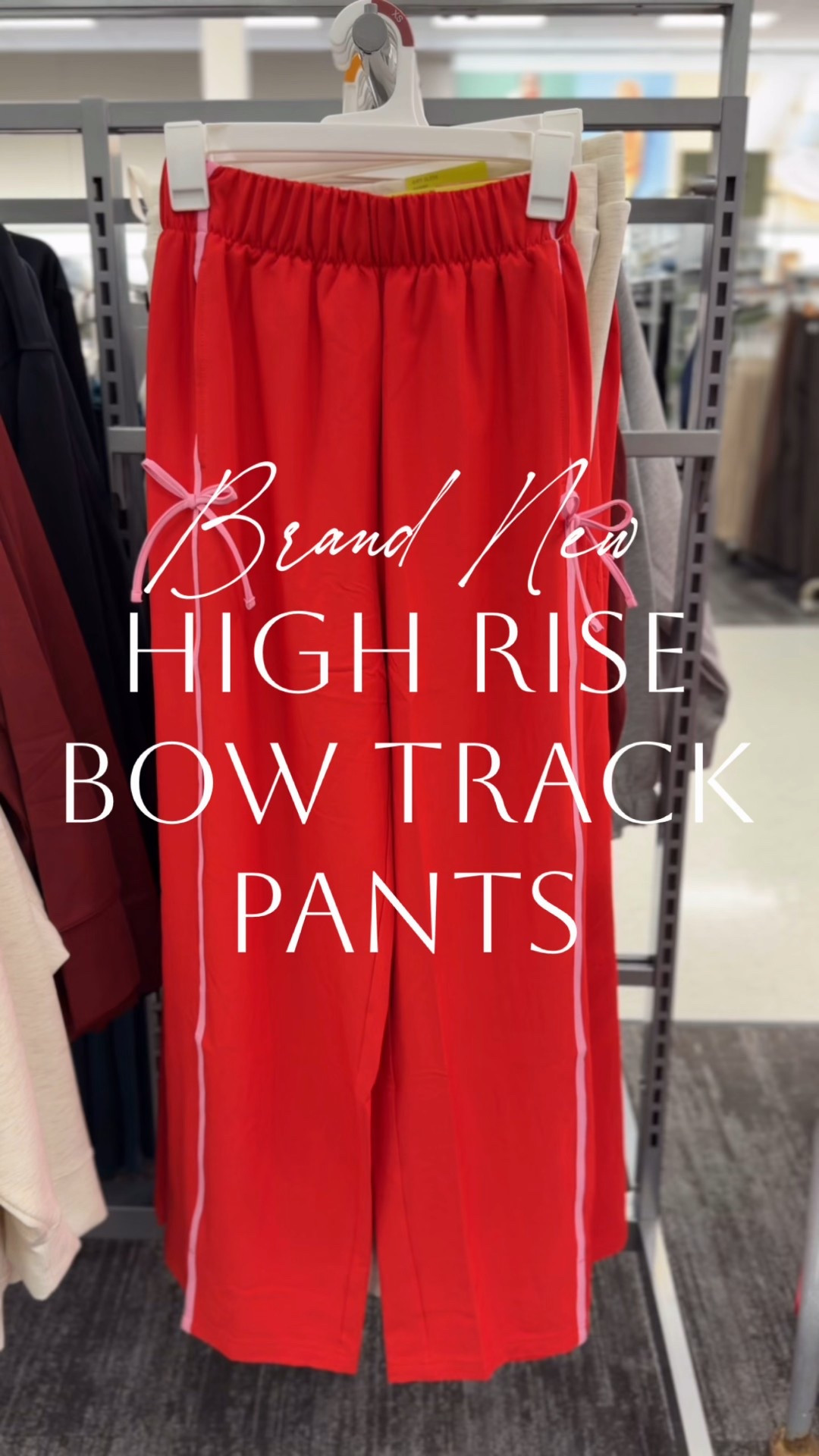 High rise bow track pants🎀 Brand new release from Target‼️Sell out risk! I’ve been checking for this new arrival to be available online daily and it’s here!🎉These pull on pants are so fun and feel high end! Love the lightweight material, the elastic waist band, the pockets, and fit is so flattering! And the BOWS😍 The cutest athletic pants I’ve ever seen at Target! I tossed these in my cart SO fast the other day! Love for the holidays and Valentine’s Day!❤️ Love for a Disney trip this time of year, too! The perfect travel outfit this holiday season! And I love for school drop off and errands, too! Also available in black with white piping and bows! Which color is your fave?👇🏻

#LTKHoliday #LTKFindsUnder50 #LTKActive