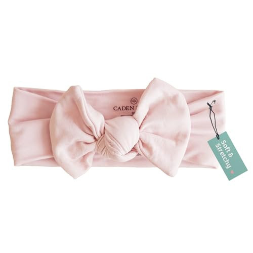 Caden Lane Baby Headwrap with Knotted Bow, Soft & Stretchy Bamboo Viscose, Comfortable Infant Hairband for Newborn & Toddler Girls, Ideal Gift for Baby Shower & Milestone Celebration, Pale Pink | Amazon (US)