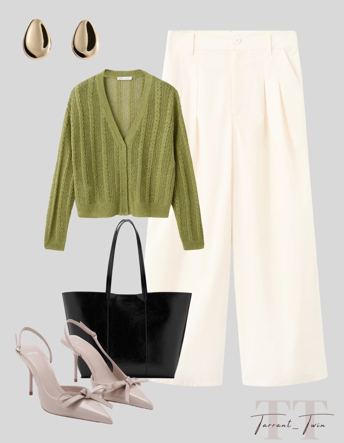 Mango Knits & Spring Neutrals! 🌿

Embrace a chic, polished aesthetic with these perfectly balanced Mango finds under $100! ✨

I am obsessed with the statement piece: a beautiful sage green cable-knit cardigan that adds the perfect touch of texture to a spring wardrobe. I paired this cozy knit with high-waisted, wide-leg cream trousers for a sophisticated silhouette. Finish the look with elegant details: nude pointed-toe slingbacks featuring a delicate bow, a structured black tote, and bold gold teardrop earrings for a touch of effortless glam!

#OOTD
#MangoFinds
#SpringOutfit
#GreenCardigan
#WideLegPants
#Slingbacks
#WorkWearStyle
#EverydayChic
#QuietLuxury
#NeutralAesthetic
#MangoWoman
#LTKStyle
#SpringStyle
#ClassyOutfit
#StylingInspo


#LTKootd #LTKspring #LTKspringtrends