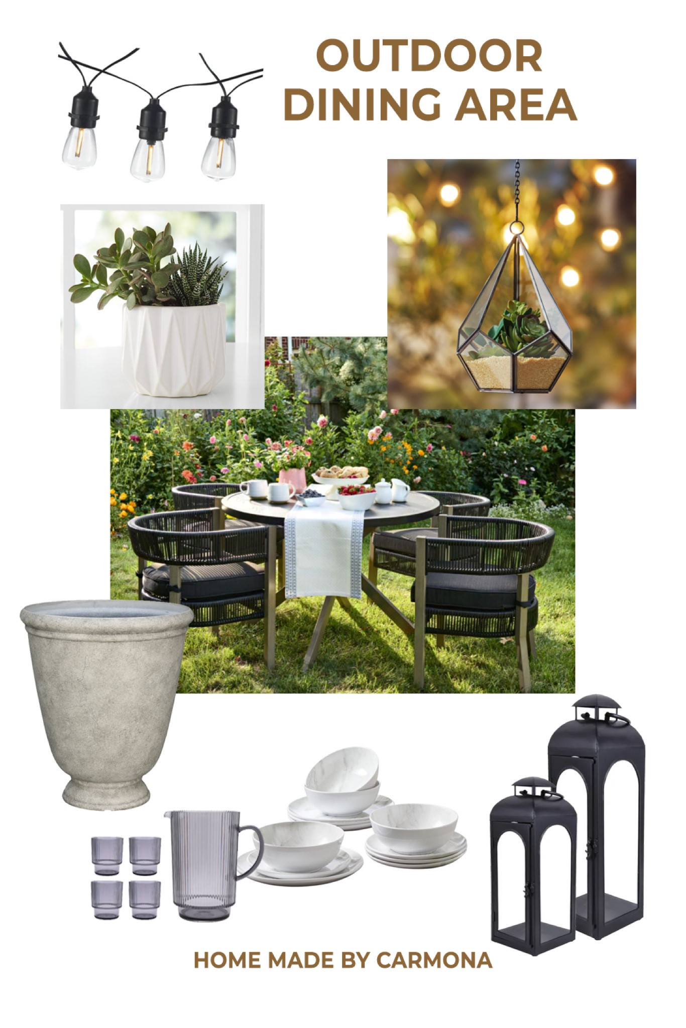 Create a magical outdoor dining room on the patio, deck, or in the garden. 

#LTKhome #LTKFind