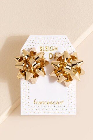 Sleigh All Day Christmas Bow Studs | Francesca's
