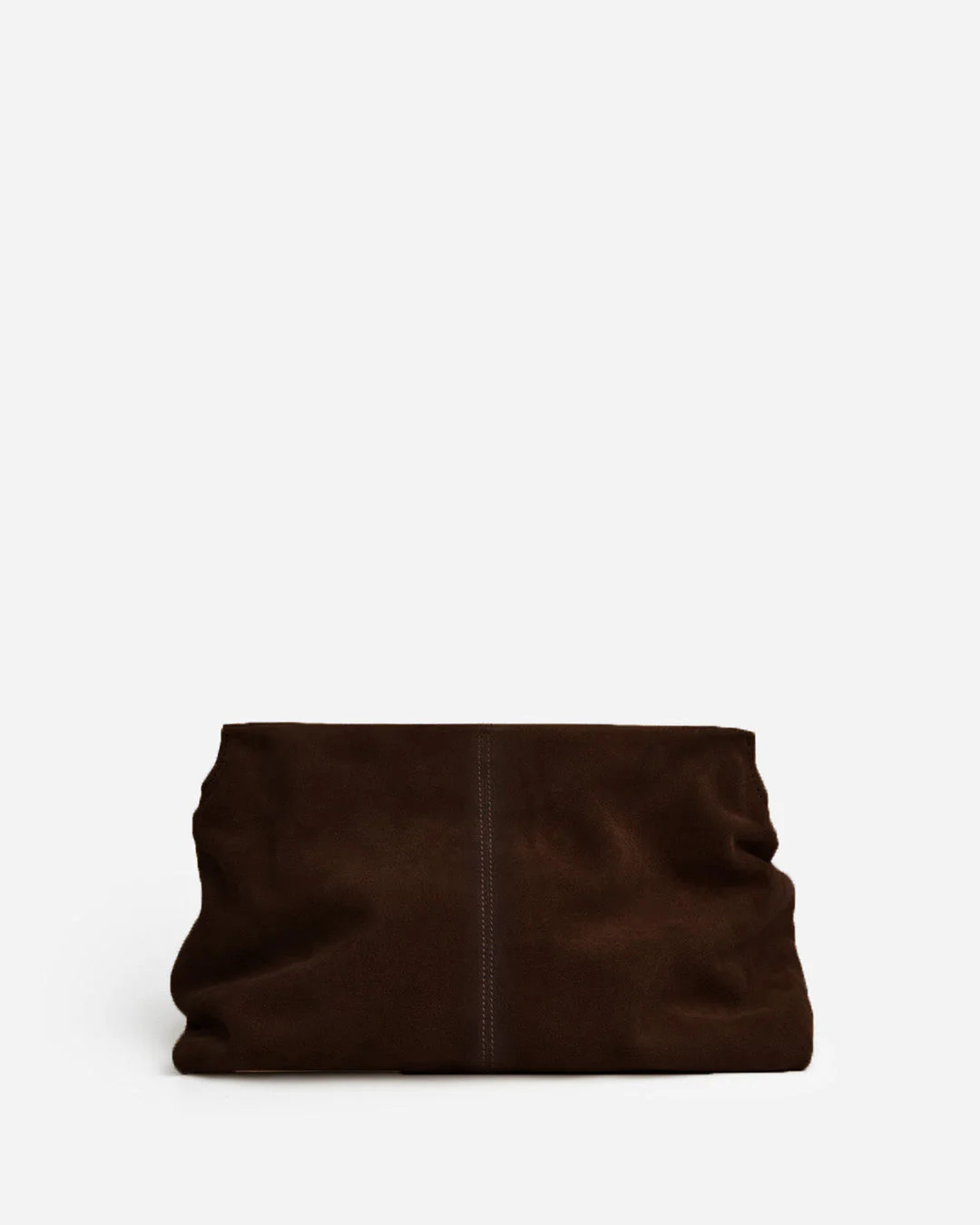 Clay Clutch Suede Chocolate Bag | Flattered