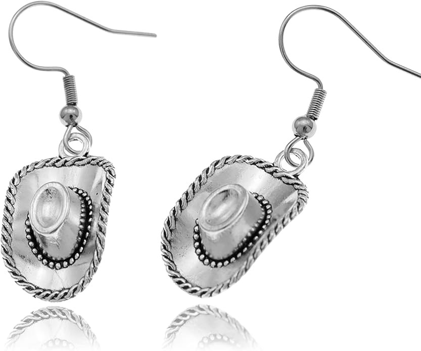 RechicGu Western West Cowgirl Cowboy Hat Drop Dangle Earrings Texas Spur Dangle Rodeo Boho Fancy ... | Amazon (US)