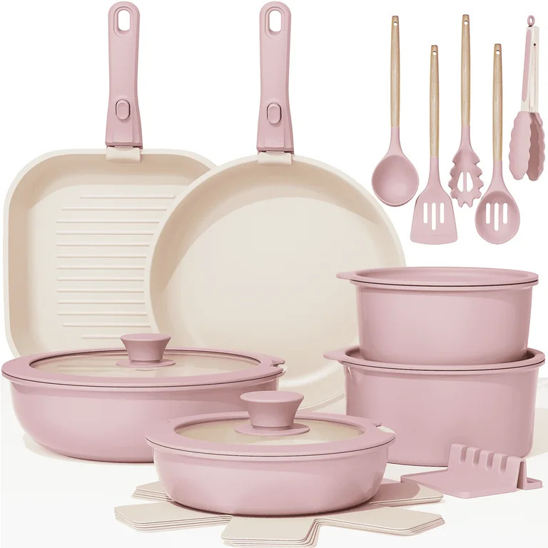 Astercook 22 Piece Pots and Pans Set Non Stick, Cookware Set with Detachable Handles, Induction C... | Walmart (US)