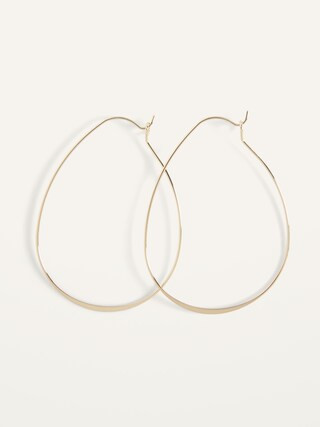 Gold-Plated Teardrop Hoop Earrings for Women | Old Navy (US)