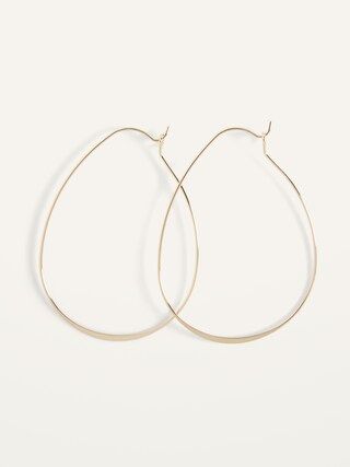 Gold-Plated Teardrop Hoop Earrings for Women | Old Navy (US)