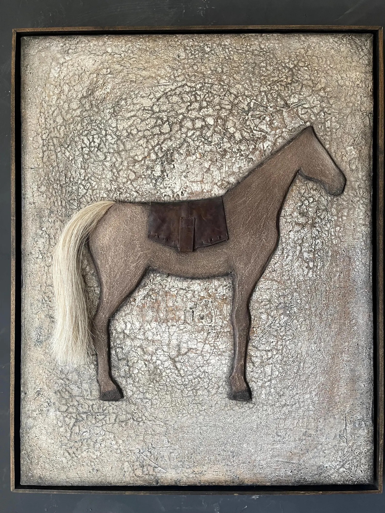 Handcrafted Western Mixed Media Horse Art, Leather & Real Horsehair, 29x23 | Etsy (Global)