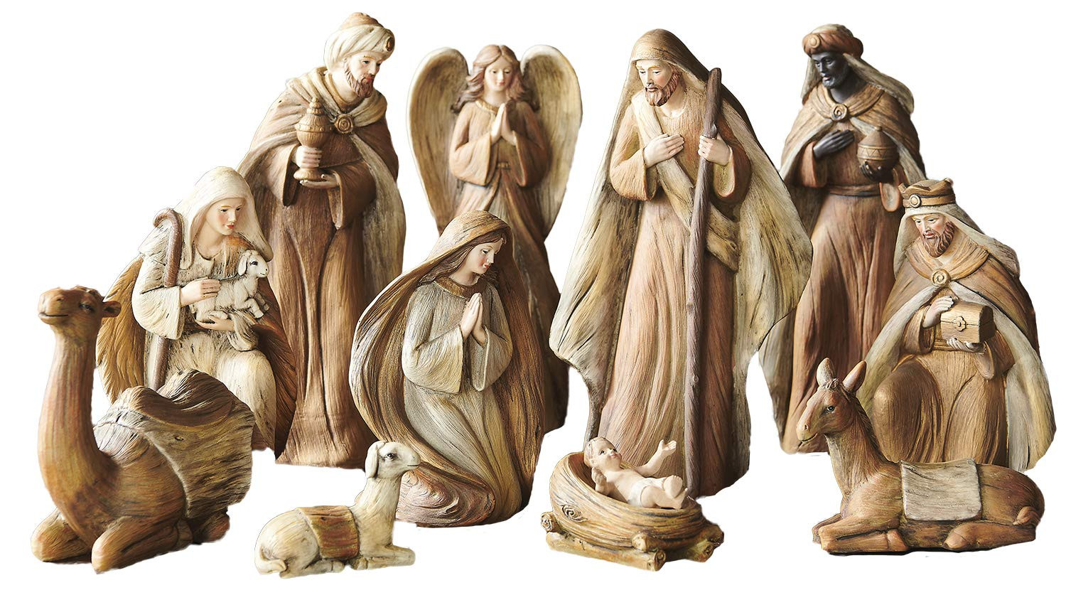 Raz 9.5" Resin Christmas Nativity Figurine Set of 11 Pieces | Amazon (US)