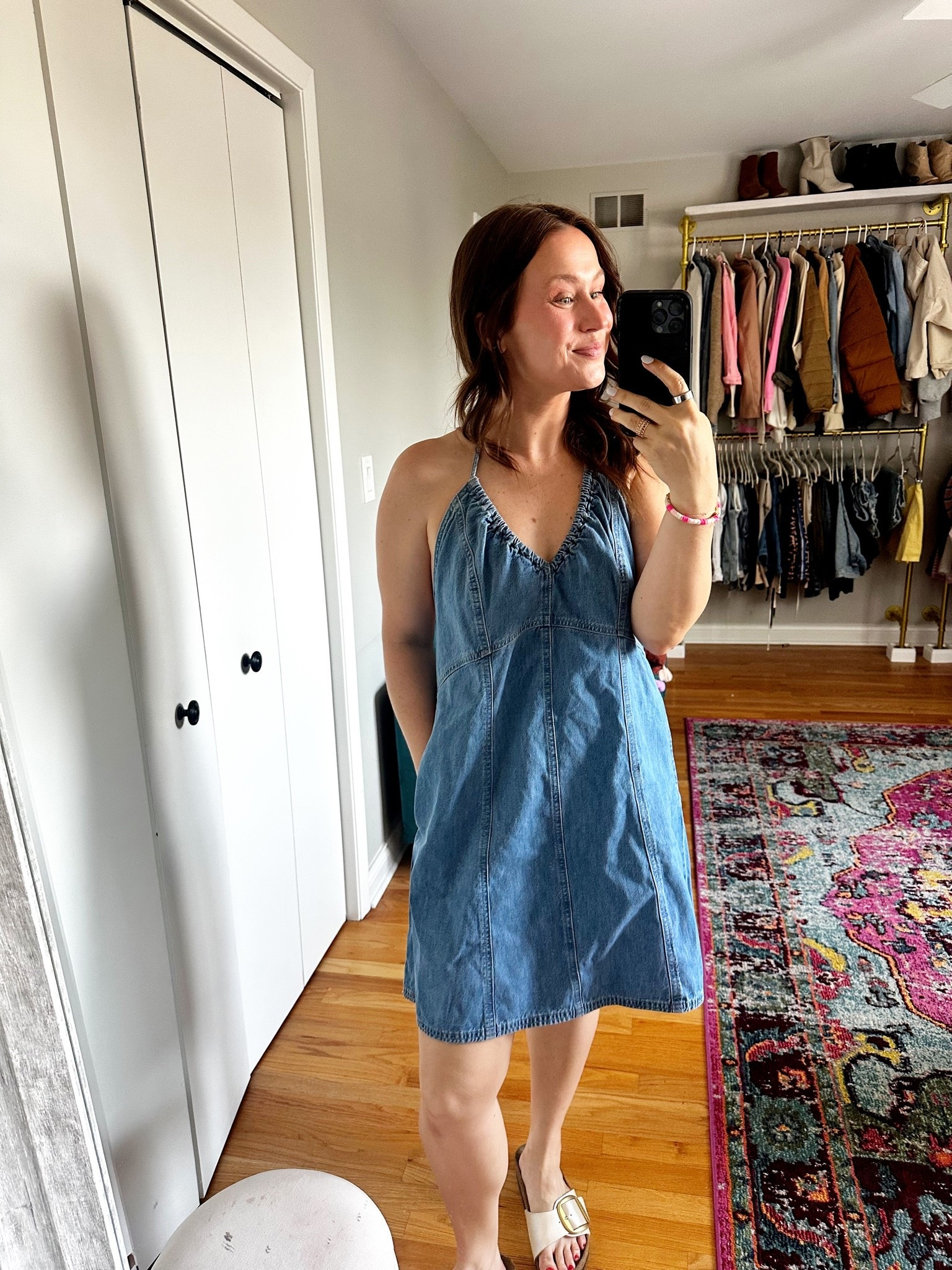 The cutest little denim dress, under $30 right now! Fits trs!

#LTKSaleAlert #LTKmomlife #LTKootd