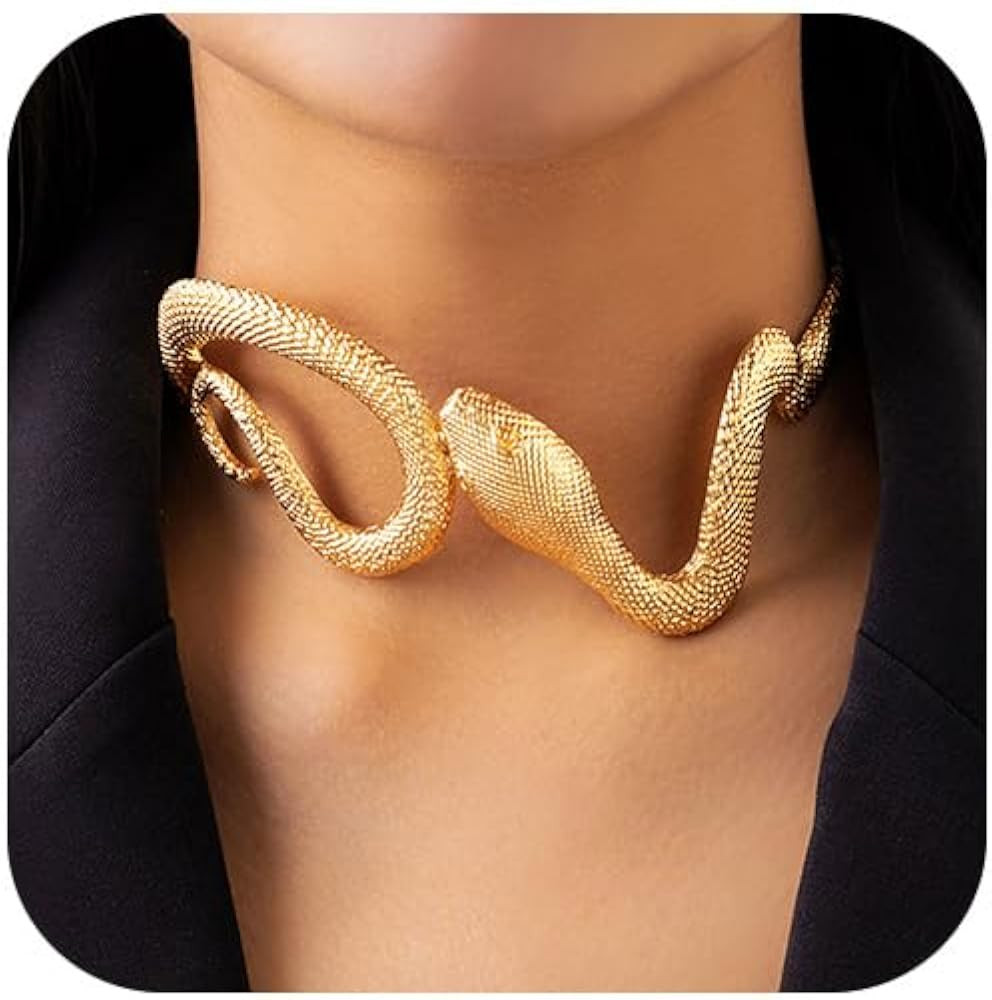 Jovono Snake Choker Necklaces Gold Statement Necklace Goth Punk Necklace Chain for Women and Girl... | Amazon (US)