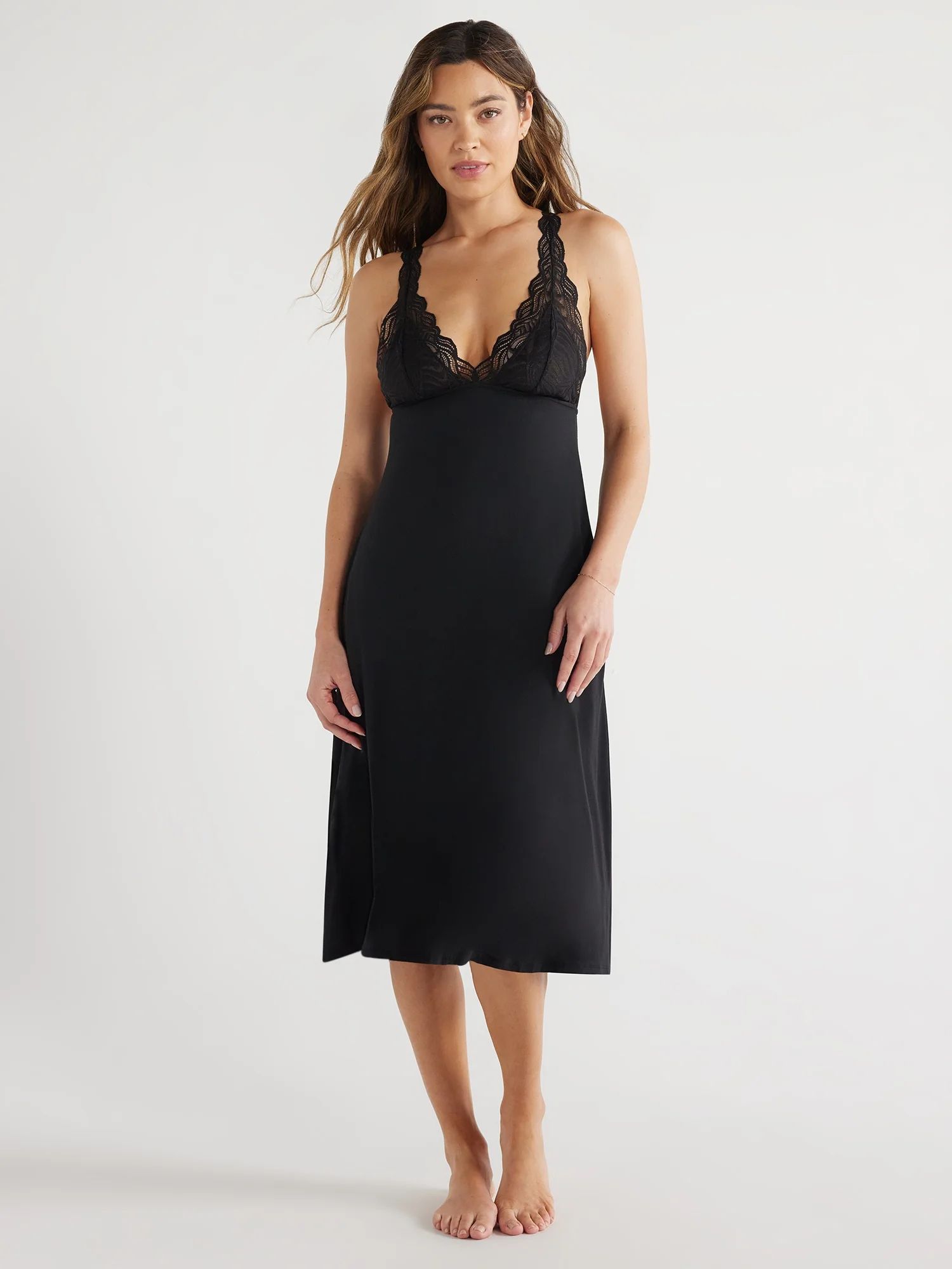 Sofia Intimates Women's and Plus Modal Midi Sleep Gown, Sizes XS-3X - Walmart.com | Walmart (US)