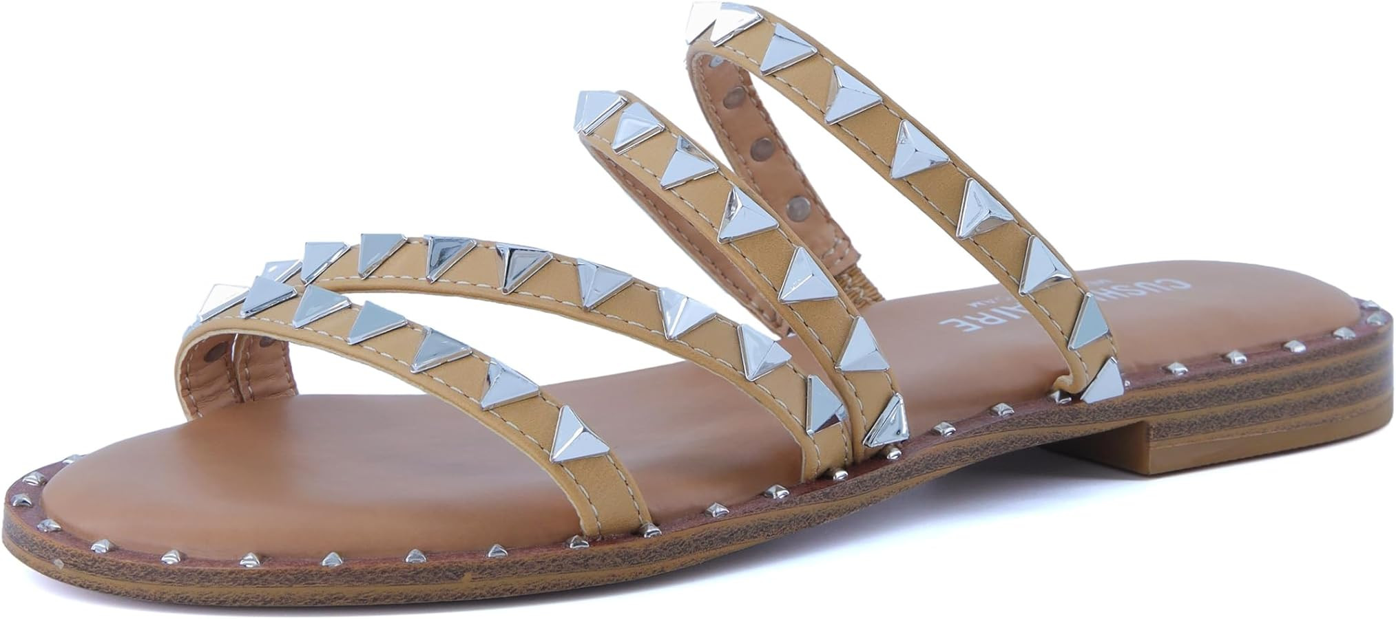 CUSHIONAIRE Women's Tonya Studded slide sandal with Memory Foam | Amazon (US)