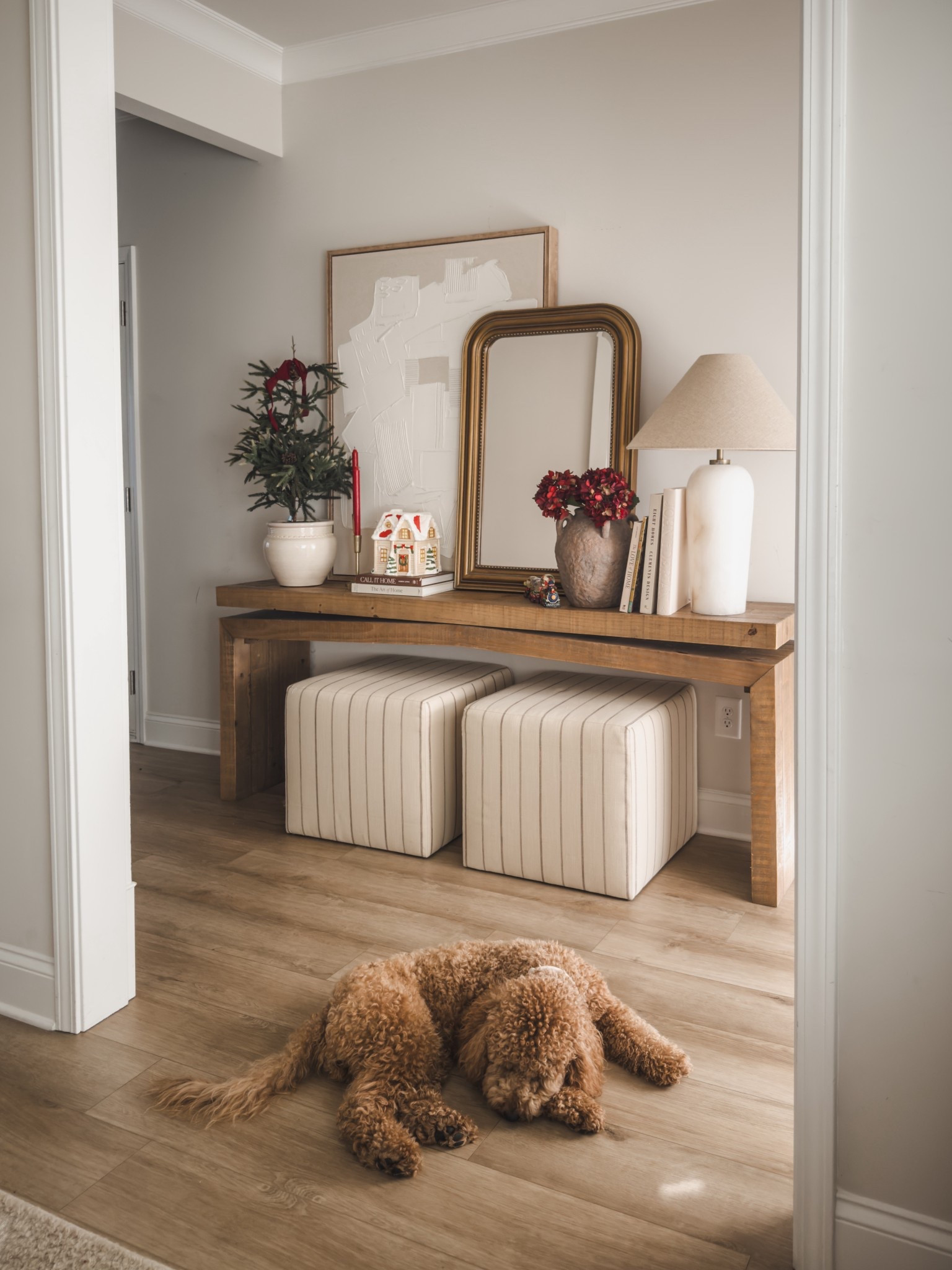 My front entryway is styled for the holidays and it feels so warm and welcoming. 

I’m sharing one of my follower favorites, the solid wood entry table, along with the look for less option that I also own and love. Both pieces add so much texture and character to the space. 

I’m also rounding up a few of my most loved Wayfair items that help make this spot feel inviting the moment you walk in.

#wayfair #wayfairpartner @shop.ltk #liketkit 

#LTKSaleAlert #LTKHoliday #LTKHome