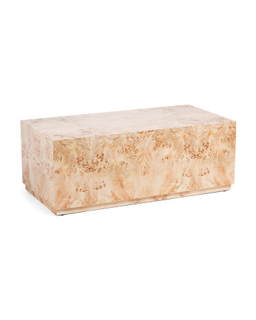 47x23.75x17.75  Burled Wood Coffee Table | TJ Maxx
