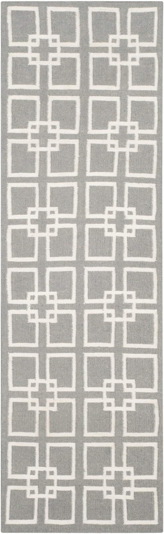 MARTHA STEWART x SAFAVIEH MSR1151C Square, Dance Wool & Silk Runner Rug, 2'3" x 7', Cement Gray | Amazon (US)
