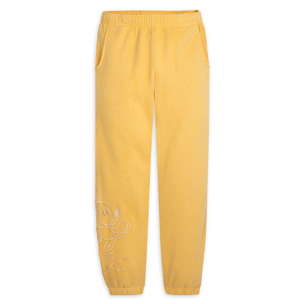 Mickey Mouse Genuine Mousewear Sweatpants for Adults – Gold | Disney Store