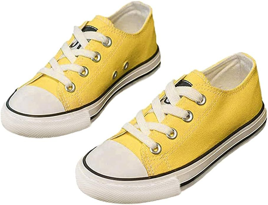 iFANS Boys and Girl Low Top Canvas Kids Lace up Sneakers | Amazon (US)
