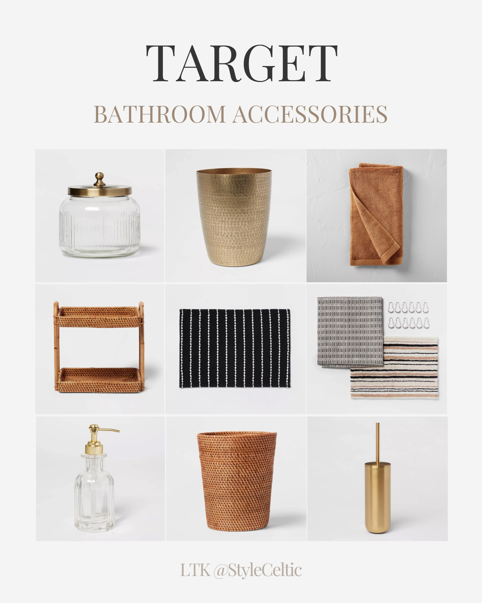 Target Modern Neutral Bathroom Decor and Accessories ✨
.
.
Target sale, target spring sales, Target bathroom favorites, bathroom finds, bathroom storage, vanity organizers, bathroom jars, gold bathroom, Flower bathroom, kids bathroom, home decor, bathroom decor, target shower curtain, black bathmat, bathroom accessories, bathroom towels, brown bath towels, bathroom trash baskets, bamboo baskets, brown towels, neutral bathroom, fun shower curtains, contrast bathrooms, matching bathroom sets, spring bathrooms, spring home decor, summer home decor, girls bathroom, bedroom decor, pillowfort bathroom, dinosaur bathroom, peach bathroom, minimal bathroom, target finds, target bathroom, target home decor finds

#LTKhome #LTKsalealert #LTKfindsunder100