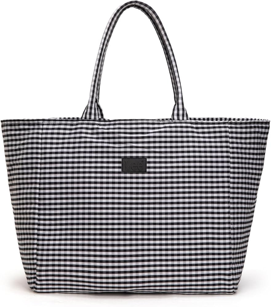 Montana West Lee Gingham Tote Bag for Women, Casual Big Canvas Tote Bag, Large Checkered Shoulder... | Amazon (US)