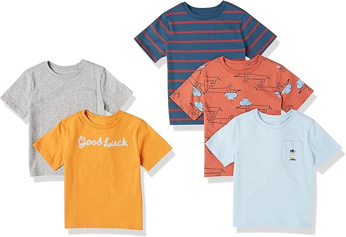 Amazon Essentials Boys and Toddlers' Short-Sleeve T-Shirts, Multipacks | Amazon (US)